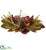 Silk Plants Direct Magnolia, Berry, Antler and Peacock Feather Artificial Candelabrum Arrangement - Pack of 1