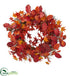 Silk Plants Direct Japanese Maple, Magnolia Leaf and Berries Artificial Wreath - Pack of 1