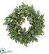 Silk Plants Direct Mix Royal Ruscus, Fittonia and Berries Artificial Wreath - Pack of 1