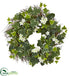 Silk Plants Direct Variegated Sage Ivy and Stephanotis Artificial Wreath - Pack of 1