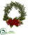 Silk Plants Direct Olive with Poinsettia, Berry and Pine Artificial Wreath - Pack of 1