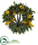Silk Plants Direct Mixed Greens and Dancing Lady Orchid Artificial Wreath - Yellow - Pack of 1