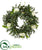 Silk Plants Direct Eucalyptus and Camellia Double Ring Artificial Wreath with Twig Base - White - Pack of 1