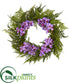 Silk Plants Direct Mixed Fern and Phalaenopsis Orchid Artificial Wreath - Purple - Pack of 1