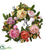 Silk Plants Direct Mixed Peony & Berry Wreath - Pack of 1