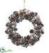 Silk Plants Direct Snowy Pine Cone Wreath - Pack of 1