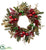 Silk Plants Direct Ornament, Pine & Pine cone Wreath - Pack of 1