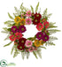 Silk Plants Direct Mixed Flower Wreath - Pack of 1