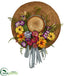 Silk Plants Direct Mixed Flower Hat Wreath - Pack of 1
