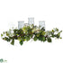 Silk Plants Direct Hydrangea Triple Candleabrum Centerpiece - Cream - Pack of 1