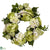 Silk Plants Direct Hydrangea Wreath - Cream/Green - Pack of 1