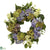 Silk Plants Direct Hydrangea Wreath - Purple/ Green - Pack of 1