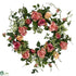 Silk Plants Direct Rose Wreath - Peach - Pack of 1