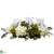 Silk Plants Direct Snowball Hydrangea Triple Candelabrum - White - Pack of 1