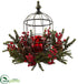 Silk Plants Direct Pine Berry Birdhouse Candelabrum - Pack of 1