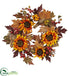 Silk Plants Direct Sunflower & Berry Wreath - Pack of 1