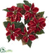 Silk Plants Direct Poinsettia, Pine Cone & Burlap Wreath - Pack of 1