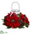 Silk Plants Direct Poinsettia Pine & Pine Cone Candelabrum - Pack of 1