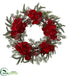 Silk Plants Direct Orchid, Berry & Pine Holiday Wreath - Pack of 1