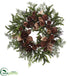 Silk Plants Direct Pine & Pine Cone Wreath - Pack of 1