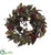 Silk Plants Direct Pinecone, Berry & Feather Wreath - Pack of 1