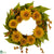 Silk Plants Direct Golden Sunflower Wreath - Yellow - Pack of 1