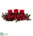 Silk Plants Direct Poinsettia & Berry Triple Candleabrum - Pack of 1