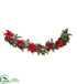 Silk Plants Direct Poinsettia & Berry Garland - Pack of 1