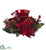 Silk Plants Direct Poinsettia & Berry Candelabrum - Pack of 1