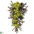 Silk Plants Direct Hydrangea, Pine & Berry Teardrop - Pack of 1