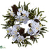 Silk Plants Direct Phalaenopsis & Pine Wreath - Pack of 1