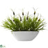 Silk Plants Direct Grass & White Floral - White - Pack of 1