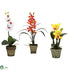 Silk Plants Direct Potted Orchid Mix - Assorted - Pack of 3