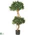 Silk Plants Direct Sweet Bay Double Ball Topiary - Green - Pack of 1