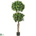 Silk Plants Direct Eucalyptus Double Ball Topiary - Green - Pack of 1