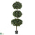 Silk Plants Direct Sweet Bay Triple Ball Tree - Green - Pack of 1