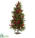 Silk Plants Direct Pine & Berry Christmas Tree - Pack of 1