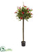 Silk Plants Direct Rose Topiary - Pack of 1