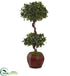 Silk Plants Direct Sweet Bay Double Topiary Tree - Pack of 1