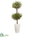 Silk Plants Direct Olive Artificial Double Topiary Tree - Pack of 1