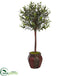 Silk Plants Direct Olive Topiary Tree - Pack of 1