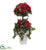 Silk Plants Direct Poinsettia Berry Topiary - Pack of 1
