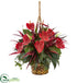 Silk Plants Direct Mixed Anthurium Hanging Basket Artificial Plant - Pack of 1