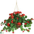 Silk Plants Direct Geranium Hanging Basket - Red - Pack of 1
