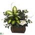 Silk Plants Direct African Violet, Dieffenbachia & Ivy - Green - Pack of 1