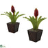 Silk Plants Direct Bromeliad - Red - Pack of 2