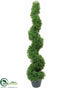Silk Plants Direct Boxwood Topiary Spiral - Green - Pack of 2