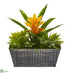 Silk Plants Direct Bromeliad and Agave Artificial Plant - Yellow - Pack of 1