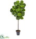 Silk Plants Direct Fiddle Leaf Artificial Tree With Decorative Planter - Pack of 1