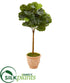 Silk Plants Direct Fiddle Leaf Artificial Tree in Terracotta Planter - Pack of 1